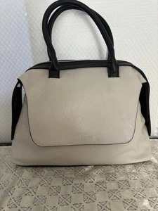 Kenneth Cole Reaction Cream and Black Handbag - Excellent Condition - Picture 1 of 15