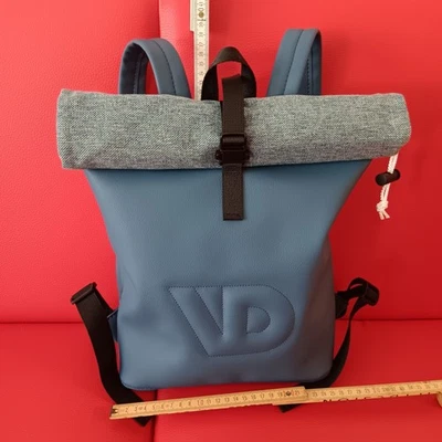 Rucksack rolltop klein handmade in D aus Kunstleder / Stoff  - Bild 1 von 4