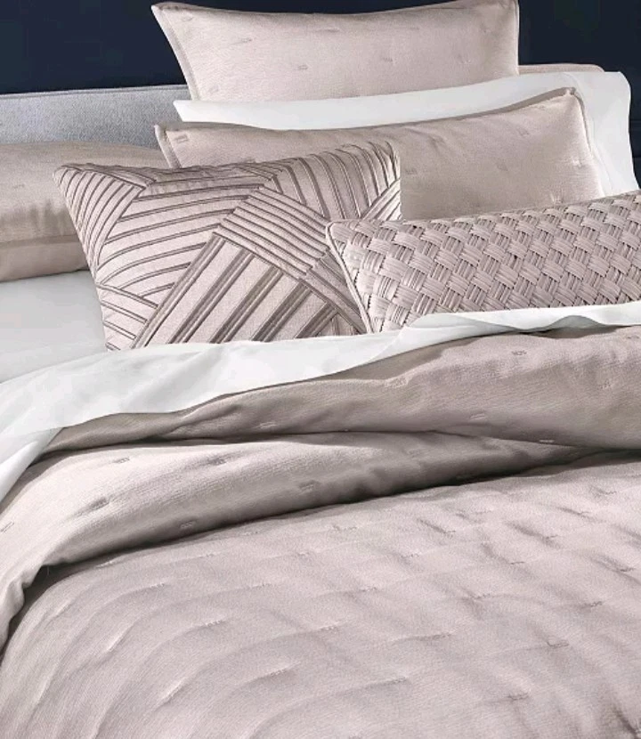 Hotel Collection "Glint" 3 Piece KING Coverlet Set In BLUSH! With Shams, New! - Image 1 of 4