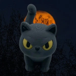 3D-gedrucktes zeitlich begrenztes saisonales Wackeln Haustier Halloween schwarze Katze - Bild 1 von 6