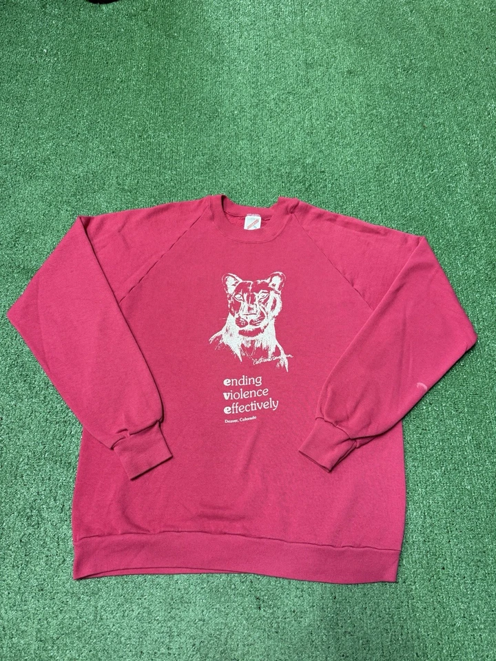 Sudadera De Colección Años 80 Ending Violence Effectively Nature Talla XL Rosa Puma Foto 1 de 4