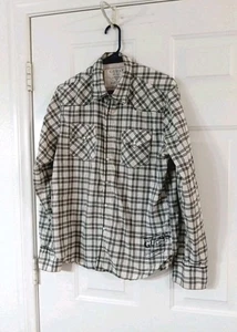 Camicia uomo Guess Los Angeles 1981 western manica lunga perla a quadri grande a scatto  - Foto 1 di 6