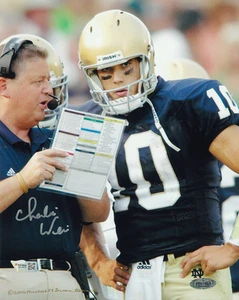 Charlie Weis Signed Notre Dame Fighting Irish 8x10 Photo (Fanatics COA) - Picture 1 of 2