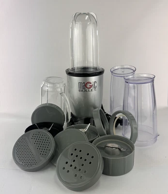 14 Pcs Magic Bullet MB1001B 3 Blades 4 Cups 6 Caps/Rings 250W Tested Works - Image 1 of 4