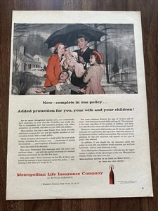 1957 Metropolitan Life Insurance Company Print Ad Now Complete In One Policy - Picture 1 of 2