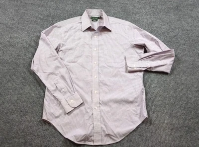 Camisa Lauren Ralph Lauren Hombre 15.5-34/35 Púrpura Rayas Manga Larga Botón Algodón Foto 1 de 4