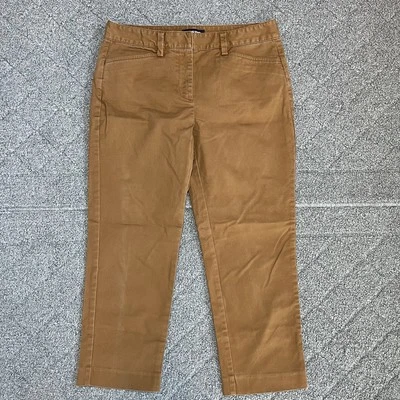 Lands' End Slim Leg Mid Rise Crop Pants Womens Size 6P Brown Canvas - Image 1 of 4