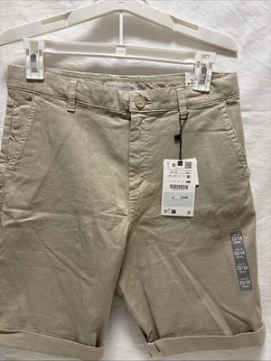 Pantalones Cortos Niño ZARA BEIGE ESTILO CHINO BERMUDAS UNIFORME Talla 13-14 AÑO 9959 2 Pares Foto 1 de 4