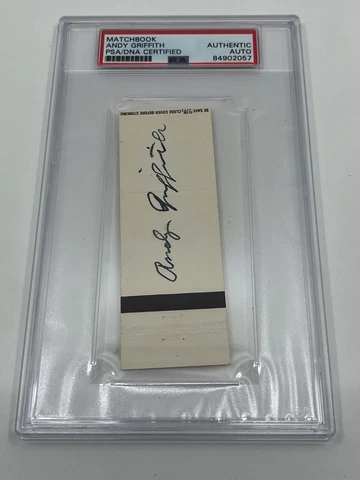 Andy Griffith Actor Comedian Singer Signed Autograph Matchbook PSA DNA Cover