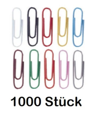 1000 x Alco Büroklammern Aktenklammern 26 mm bunt sortiert Briefklammern