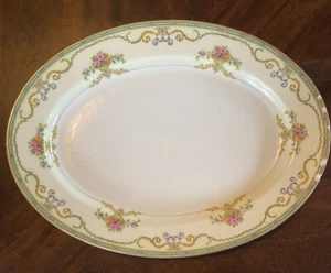 VINTAGE NORITAKE CHINA JAPAN SMARTNIS LARGE 14” OVAL SERVING PLATTER - CA 1931 - Picture 1 of 3