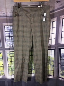 Christopher & Banks 4 NWT Ankle Pants Brown Multi Plaid Pants pull on 5639 - Picture 1 of 7