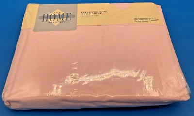 JC PENNY The Home Collection Twin Extra Long Fitted Sheet Pink VINTAGE NEW NICE - Image 1 of 4