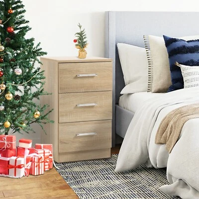 2er Set Nachttisch Nachttisch Nachtschrank Schrank mit 3 Schubladen  - Bild 1 von 4