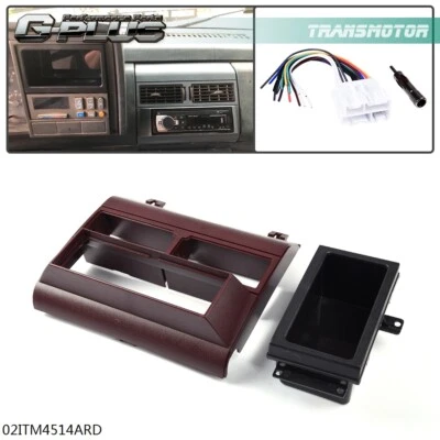 FIT FOR 1988-1994 CHEVY GMC TRUCK RED RADIO DASH POCKET BEZEL KIT MOUNT TRIM - Image 1 of 4