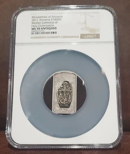 2011 NGC MS 70 ARMENIA 1oz Silver $1000D "MOTHER CATHEDRAL OF HOLY ETCHMIADZIN"  - Picture 1 of 2