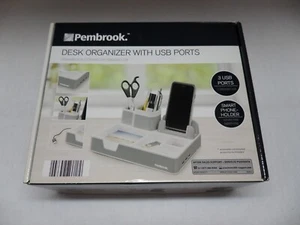 Pembrook Desk Organizer with 3 USB Ports and Smartphone Holder - Picture 1 of 14