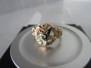 BEAUTIFUL VINTAGE FULLY HALLMARKED 10K SOLID GOLD EASTERN STAR MASONIC RING - Picture 1 of 20
