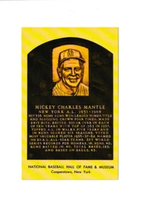 Placa postal HOF Mickey Mantle - Imagen 1 de 2