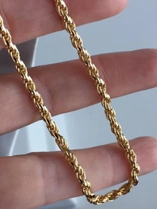 Diamantgeschliffene Seilkette 3,0 mm Messing goldfarbene Beschichtung 18 + 2 Zoll Verlängerer - Bild 1 von 12