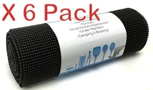 PACK de 6 estantes antideslizantes antiadhesivos para selva tropical y forro de cajón 12 pulgadas x 20 pies negro - Imagen 1 de 1
