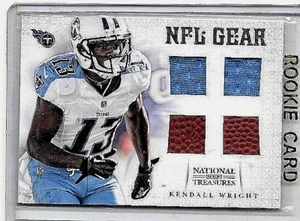 KENDELL WRIGHT 2012 NATIONAL TREASURES QUAD JUEGO PELOTA USADA & CAMISETAS #/25 NOVATO - Imagen 1 de 1