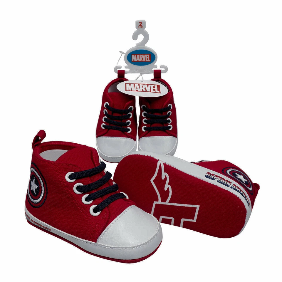 Marvel Capitán América Infantil Bebé Zapatos Niñas y Niños Tenis Suela Suave Rojo Foto 1 de 1