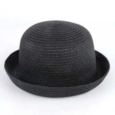 Adultos Niños Mujeres Niñas Verano Bowler Derby Sombrero Gorra Enrollable Ropa Gorra Sombreros para el Sol Foto 1 de 4