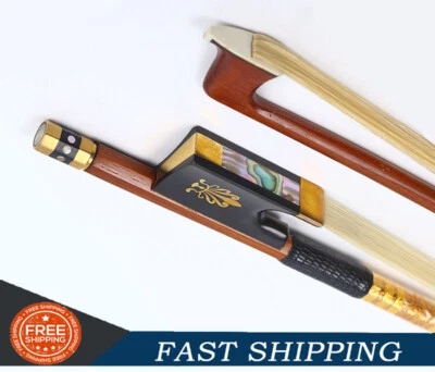 New Violin Bow 4/4 Natural Bow Hair Brazil wood Ebony Frog octagonal Stick US Foto 1 de 4