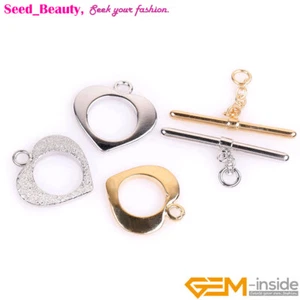 14K Gold Filled Toggle Heart Bar Clasps For Necklace Bracelet Jewelry Closures - Picture 1 of 21