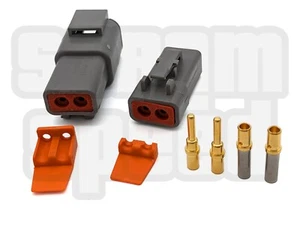 Deutsch DTP 2 2-Pin Connector Plug Kit 14-12 AWG GOLD Contacts Free shipping - Picture 1 of 2