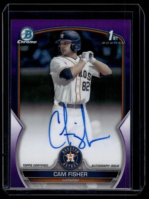 Cam Fisher 2023 Bowman Draft Chrome Purple Refractor Auto Card /250 #CDA-CFI - Image 1 of 2