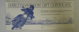 Harley Davidson 1984 Gift Certificate - Robison Harley Davidson 1962 to 1993 - Picture 1 of 2