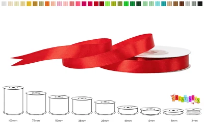 Satinband FARBAUSWAHL in 3/6/12/18mm Schleifenband Geschenkband Dekoband - Bild 1 von 4
