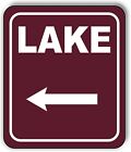 LAKE DIRECTIONAL LEFT ARROW CAMPING Aluminum composite sign