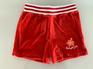 NEW BABY GAP Kids GIRL'S Red Hawaiian Flower Velour Pull-On SHORTS Pants 4Y 4T - Picture 1 of 5