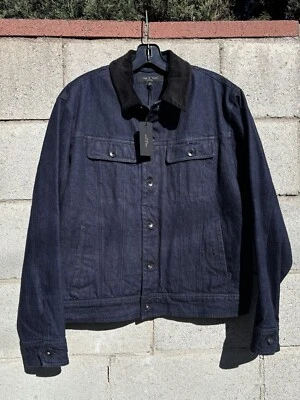 NWT $495 Rag & Bone Eli Insulated Denim Trucker Jacket Blue Sz M - Image 1 of 4
