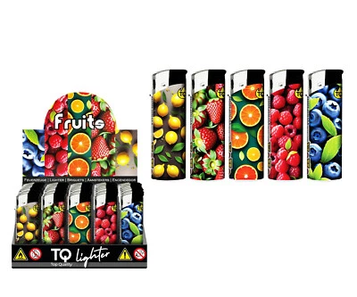 TQ #1192# 50 Stück Fruits Feuerzeuge Nachfüllbar Elektronik Feuerzeug im Display