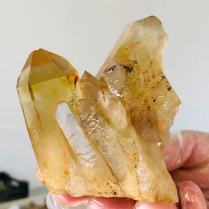 Racimo de cristal de cuarzo citrino ahumado natural 430 g muestra mineral curación F147 - Imagen 1 de 14