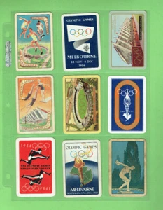 #T83. NINE(9) DIFFERENT MELBOURNE OLYMPIC GAMES PLAYING CARDS - Bild 1 von 2