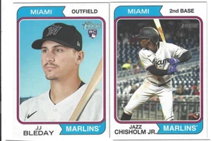 2 2023 Topps Heritage Oversized MARLINS BOX TOPPER JJ BLEDAY RC & JAZZ CHISHOLM - Picture 1 of 1