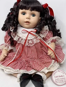 Lidl Dolly’s Dolly & Me Doll Black Hair Blue Eyes With Red Check Dress 20” RARE - Picture 1 of 4