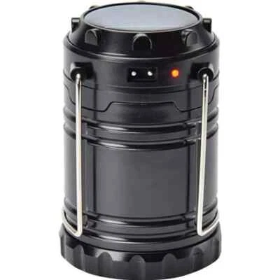 AUCUNE Solar Camping Lampe Laterne LED Wiederaufladbar Multifunktion Klappbar Schwarz