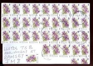 ISLE of MAN BEARDED IRIS 1p 35 STAMP FRANKING LOCAL 2011...L2 - Picture 1 of 1
