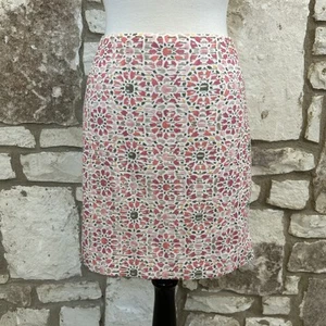 Etcetera Mini Skirt Floral Print Scuba Knit Laser Cutout with Lining Sz 2 NWOT - Picture 1 of 8
