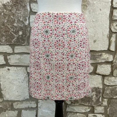 Minifalda Etcetera estampado floral tejido buceo corte láser con forro talla 2 nueva sin etiquetas Foto 1 de 4