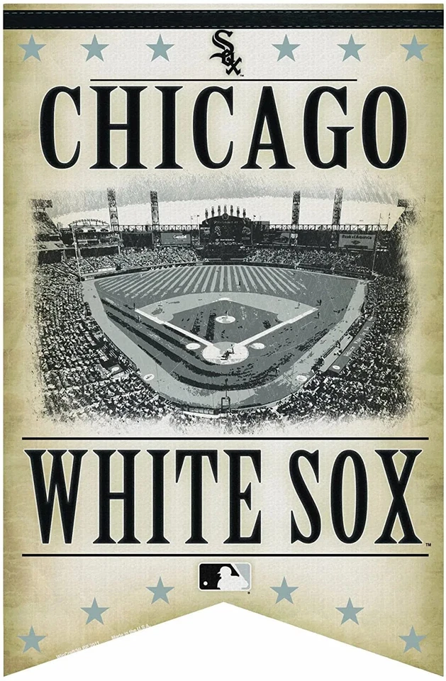 Chicago White Sox Banner 17x26 Pennant Style Premium Felt Stadium Design - Image 1 of 1