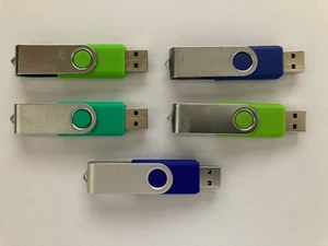 Job Lot 32GB x 5 Generic Rotary Swivel Style USB 2.0 Flash Drive Memory Sticks - Photo 1/1