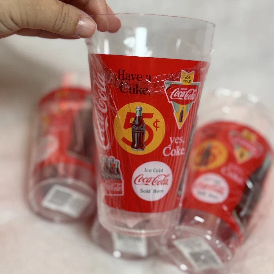Coca-Cola Red Plastic Tumbler Cup – Retro “Have a Coke” Artwork –