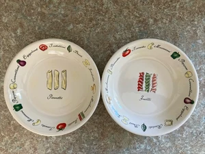 Tabletops Gallery Pasta Party Pasta 8” Bowls ~Set Of 2~Hand Crafted Hand Painted - Picture 1 of 12